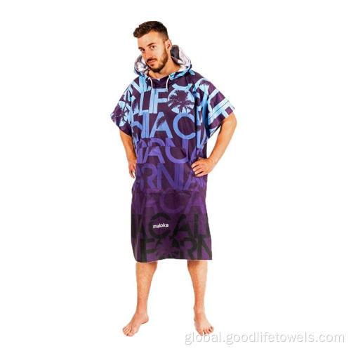 Microfiber Surf Beach Robe Poncho Towel Microfiber Surf Beach Wetsuit Changing Robe Poncho Towel Manufactory